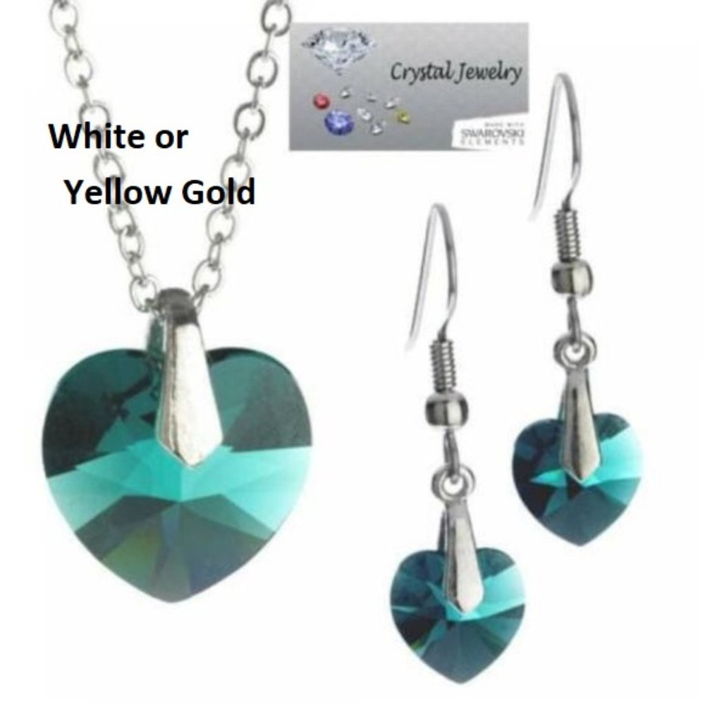 Jewerly set green crystal necklace earring CHOICE
